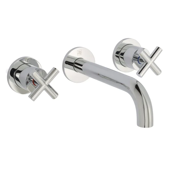 Just Taps Solex 3 Hole Wall Mounted Basin Mixer Chrome