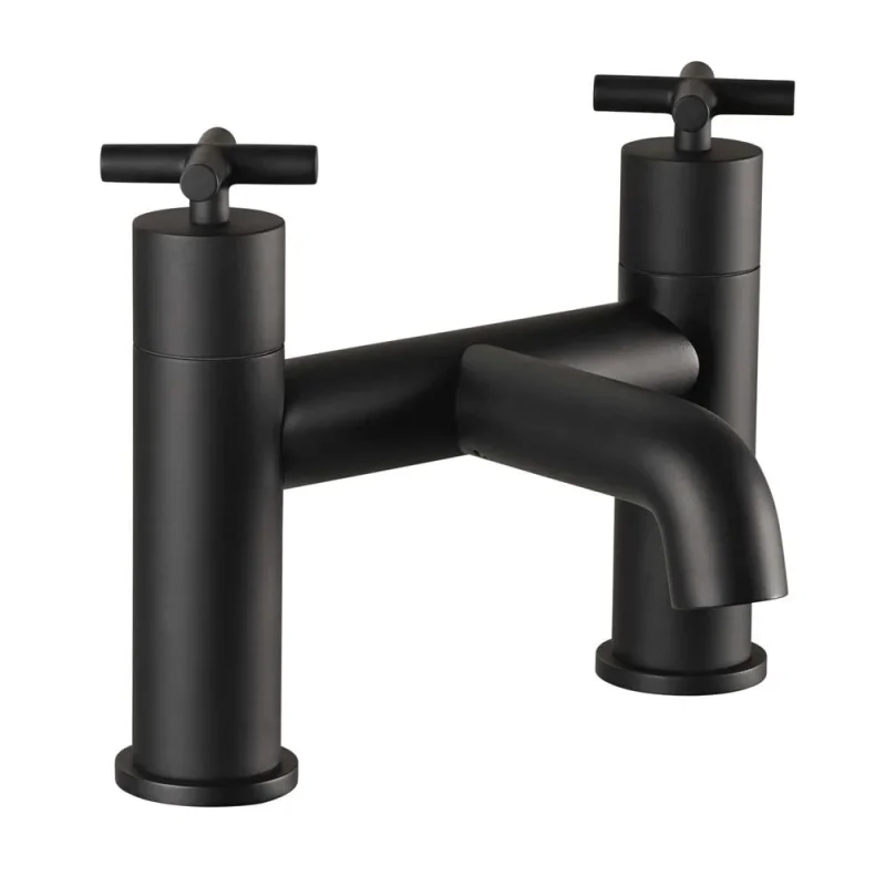 Just Taps Solex Bath Filler Matt Black detail view - Image 1