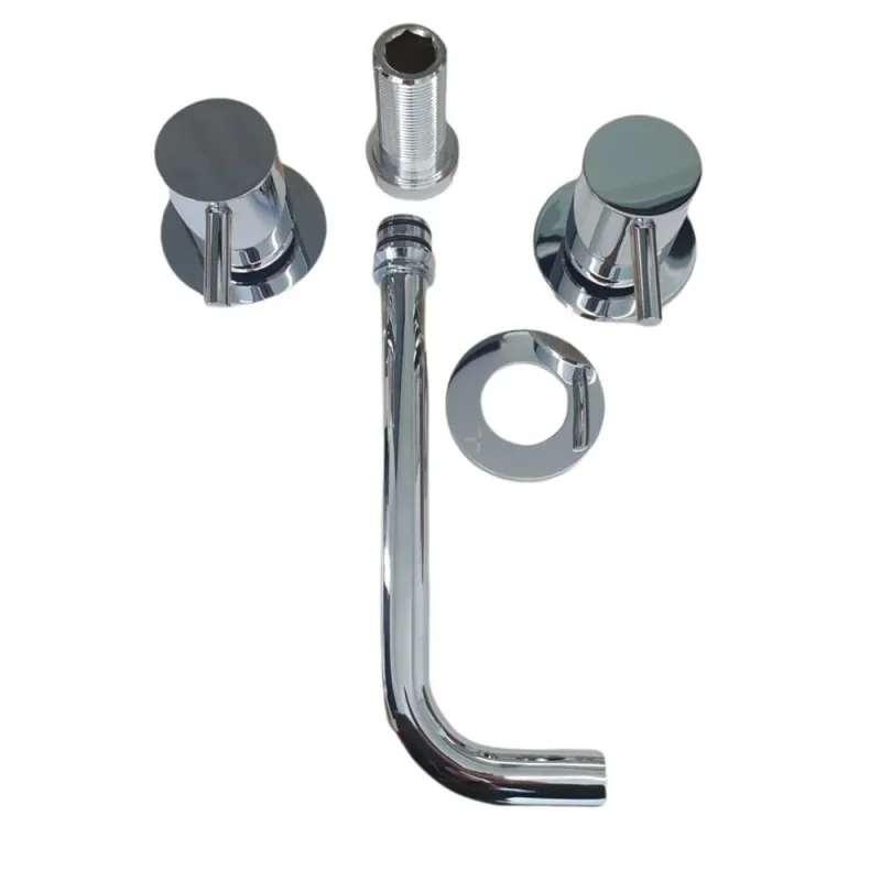 Crosswater MPRO Basin 3 Hole Trim Set Chrome detail view - Image 2