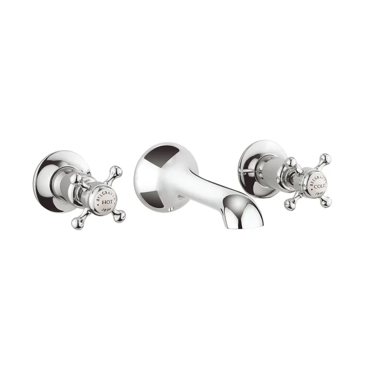 Crosswater Belgravia Crosshead 3 Tap Hole Basin Mixer Chrome product image - Image 4