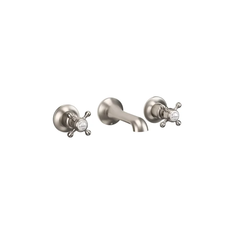 Crosswater Belgravia Crosshead 3 Hole Basin Set Brushed Nickel product image - Image 4