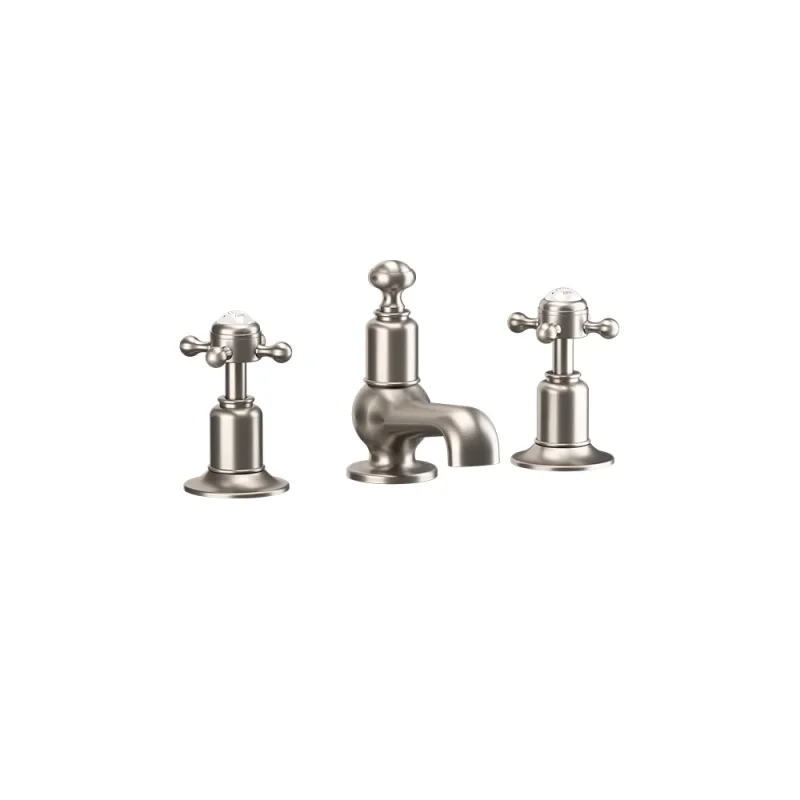 Crosswater Belgravia Crosshead 3 Tap Hole Basin Set Brushed Nickel product image - Image 6