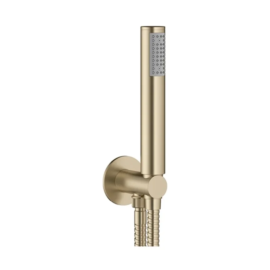 Crosswater MPRO Shower Kit & Wall Out Brushed brass detail view - Image 3