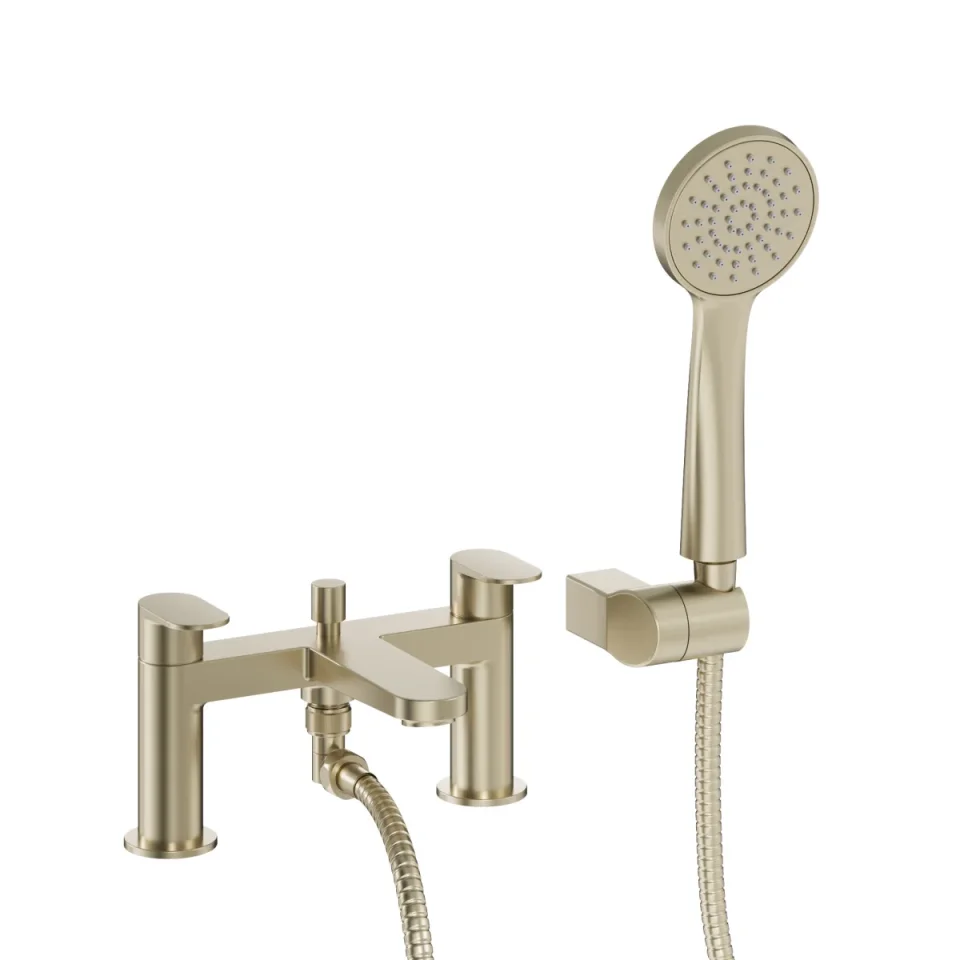 Crosswater Drift Bath Shower Mixer Brushed Brass detail view - Image 2