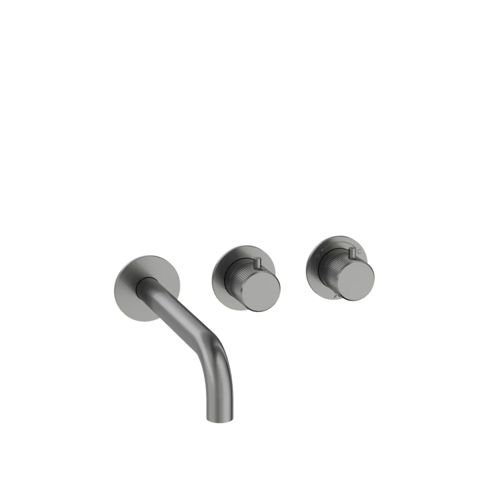 Crosswater Module 3one6 2 Control Trimset With Bath Spout Stainless Slate detail view - Image 2