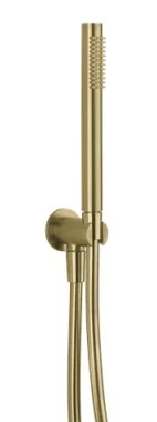 Crosswater 3ONE6 Design Shower Handset Hose & Wall Outlet Stainless Brushed Brass Effect detail view - Image 2