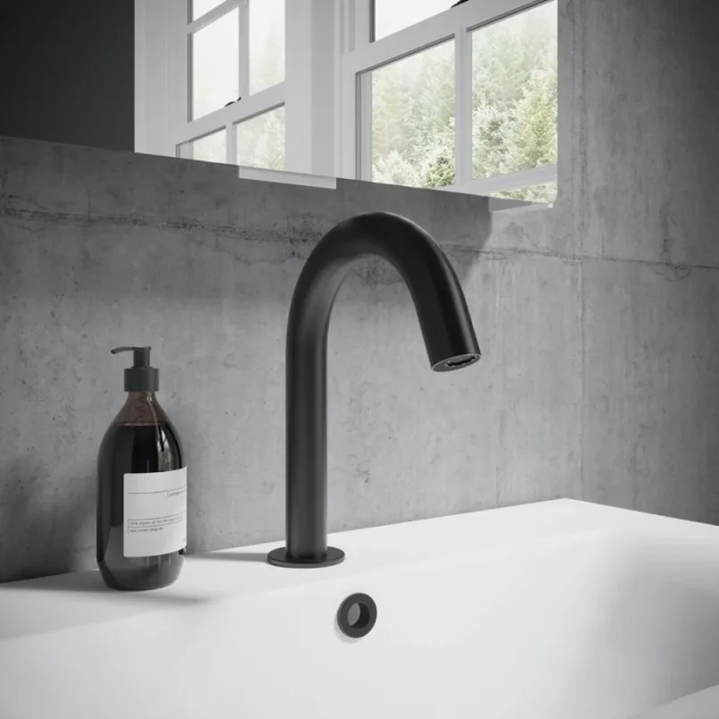 Crosswater Mpro Basin Spout Deck Mounted Sensor Matt Black detail view - Image 2