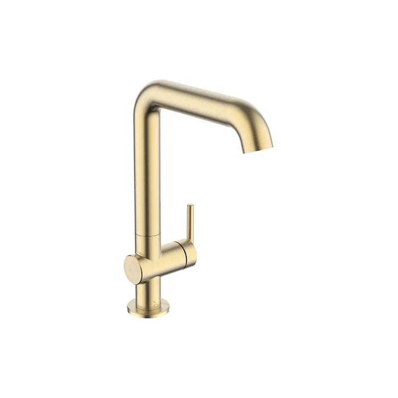 Crosswater 3ONE6 Lever Basin Tall Side Deck Mixer Stainless Brushed Brass Effect product image - Image 3
