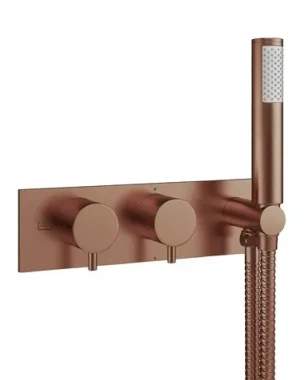 Crosswater Mpro 2 Handle Trimset Integrated Handset Brushed Bronze detail view - Image 2