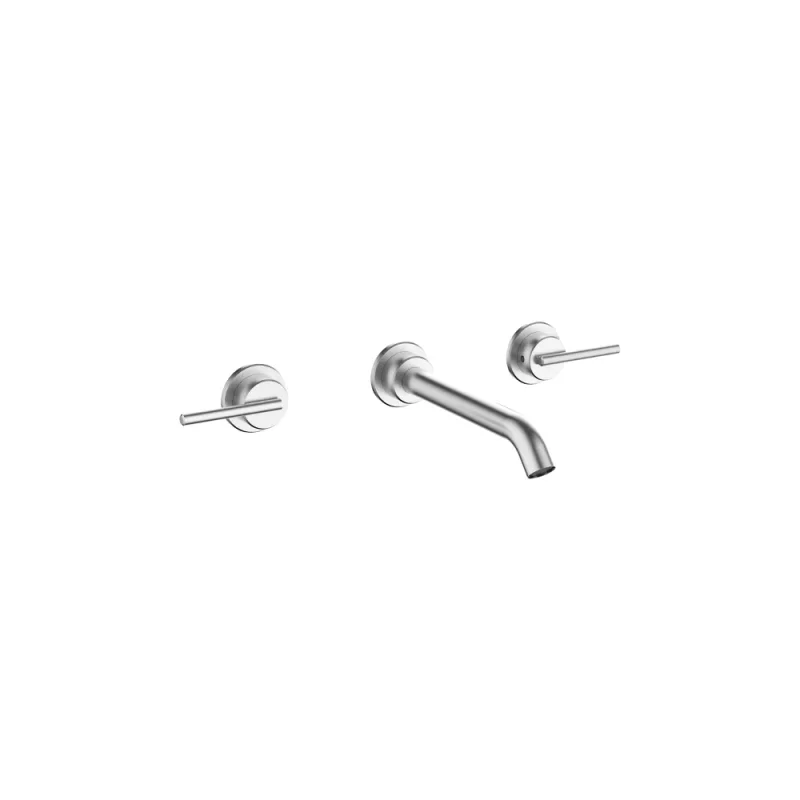 Crosswater 3ONE6 Lever Basin 3 Hole Set Wall Mounted Stainless Steel product image - Image 3