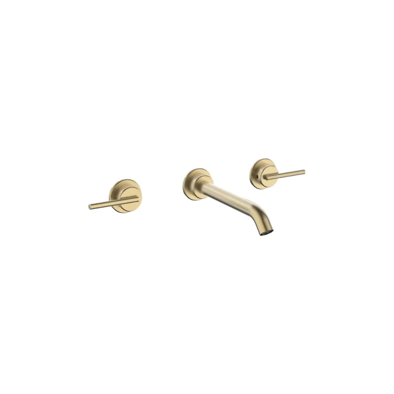 Crosswater 3ONE6 Lever Basin 3 Hole Set Wall Mounted Stainless Brushed Brass Effect product image - Image 3