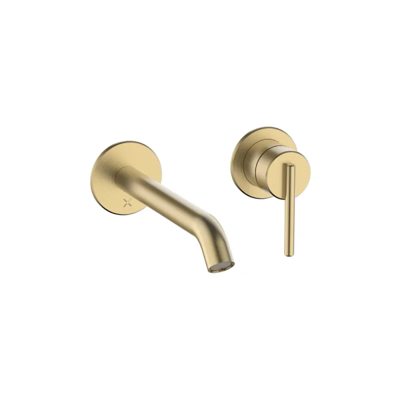 Crosswater 3ONE6 Lever Basin 2 Hole Set Wall Mounted Stainless Brushed Brass Effect product image - Image 3