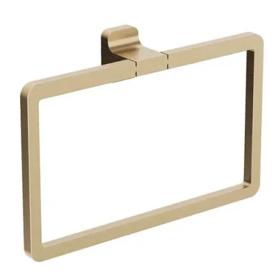 Crosswater Rotar Towel Ring Brushed Brass detail view - Image 2