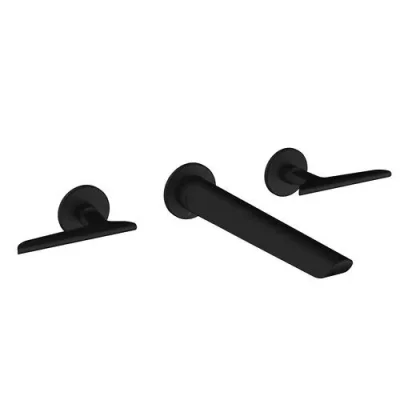 Crosswater Foile Basin 3 Hole Set Matt Black detail view - Image 2
