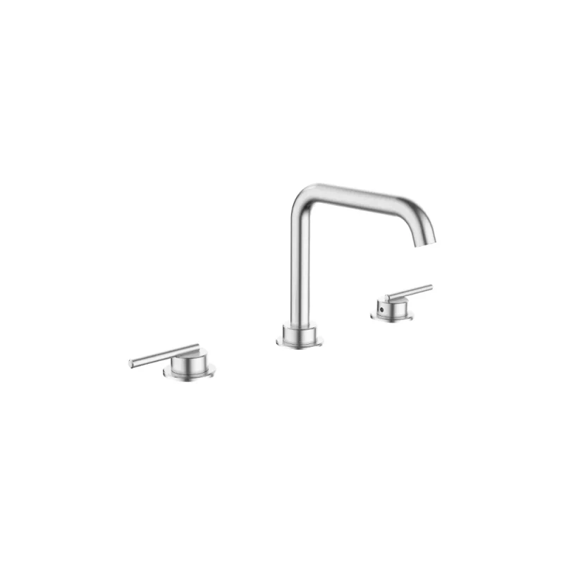 Crosswater 3ONE6 Lever Basin 3 Hole Set Deck Mounted Stainless Steel product image - Image 3