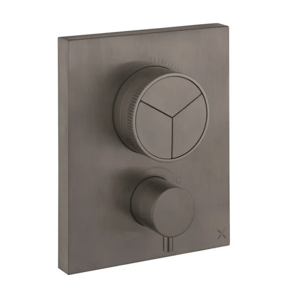 Crosswater Mpro Crossbox Push 3 Outlet Trim Slate