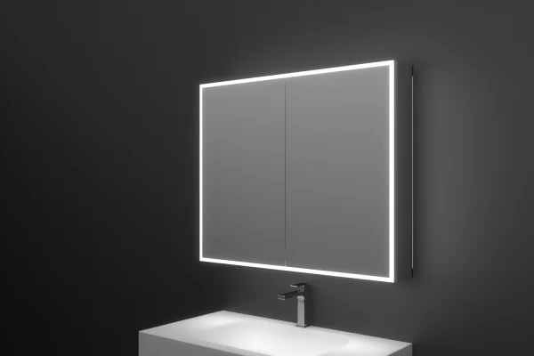 Faeber Edge 900 Led 2 Door Illuminated Mirror Cabinet (recess Compatible)