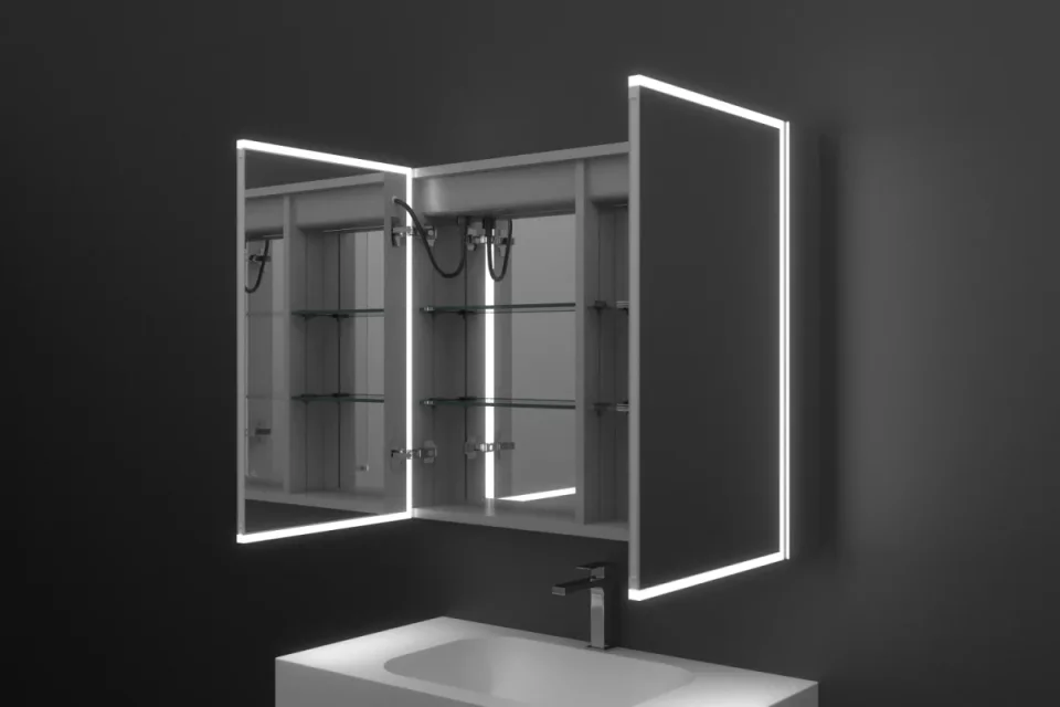 Faeber Edge 900 Led 2 Door Illuminated Mirror Cabinet (recess Compatible) detail view - Image 7