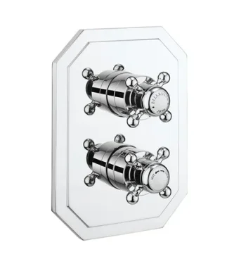 Crosswater Crossbox Belgravia 3 Outlet Trim & Levers Chrome detail view - Image 2