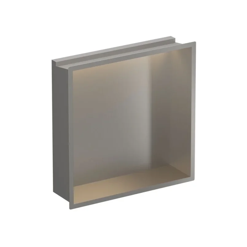 Crosswater Niches 305 X 305mm X 80mm With Led Light Strip Brushed Stainless detail view - Image 2