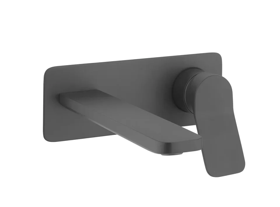 Crosswater Glide II Basin Set Single Plate Wall Mounted Slate product image - Image 3
