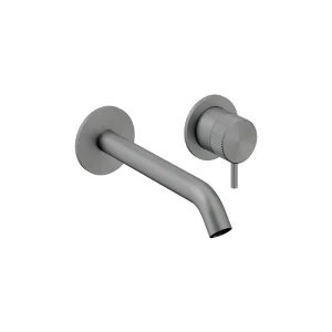 Crosswater 3ONE6 Basin 2 Hole Set Wall Mounted Stainless Slate