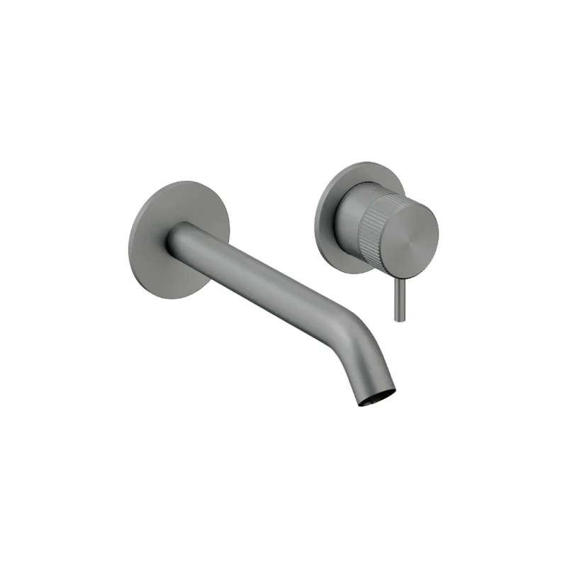 Crosswater 3ONE6 Basin 2 Hole Set Wall Mounted Stainless Slate product image - Image 1