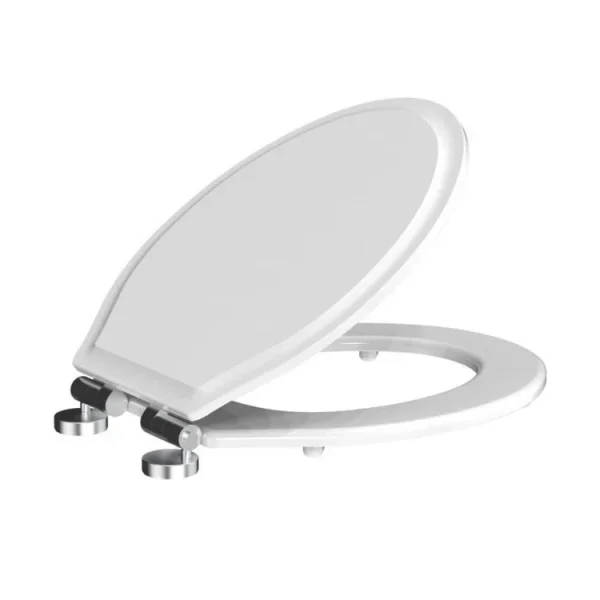 Roper Rhodes Harrow Wooden Soft Close Toilet Seat - White detail view - Image 4