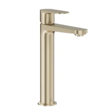 Crosswater Drift Tall Basin Monobloc With Clicker Waste Brushed Brass detail view - Image 2