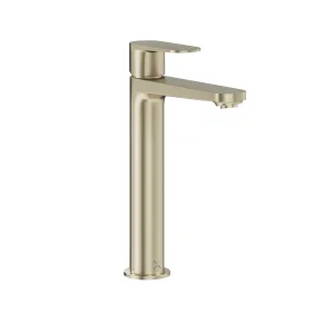 Crosswater Drift Tall Basin Monobloc With Clicker Waste Brushed Brass
