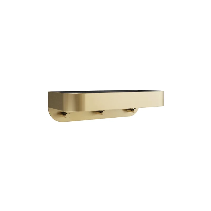 Crosswater Shower Basket Wall Mounted Black Insert Brushed Brass product image - Image 1