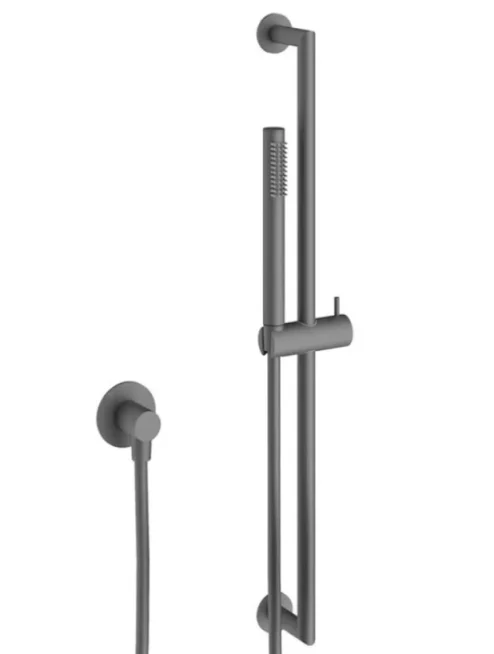 Crosswater 3ONE6 Designer Slide Rail Kit & Wall Outlet Slate detail view - Image 2