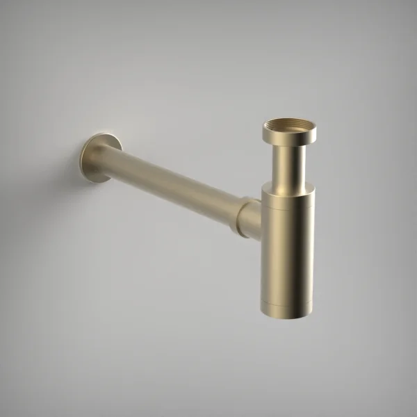 Ava Contemporary Round Bottle Trap - Brushed Brass