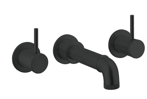 Crosswater MPRO Industrial Wall Stop Taps Carbon Black