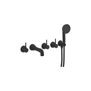Crosswater MPRO Industrial 5 Hole Bath Filler with Spout & Handset Carbon Black