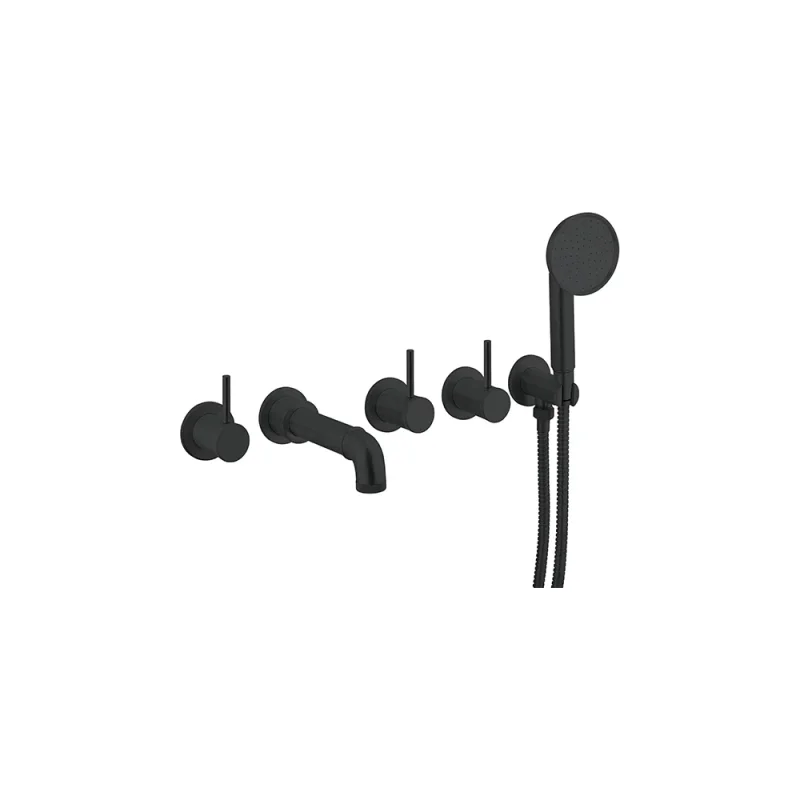 Crosswater MPRO Industrial 5 Hole Bath Filler with Spout & Handset Carbon Black product image - Image 3