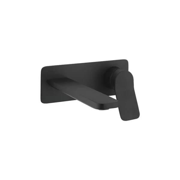 Crosswater Glide II Basin Set Single Plate Wall Mounted Matt Black