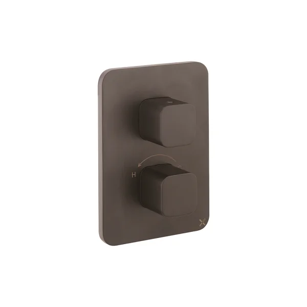 Crosswater Crossbox Atoll / Glide II 2 Outlet Trim & Levers Matt Black