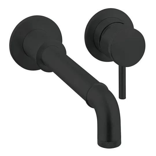 Crosswater MPRO Industrial 2 Hole Basin Set Carbon Black detail view - Image 2