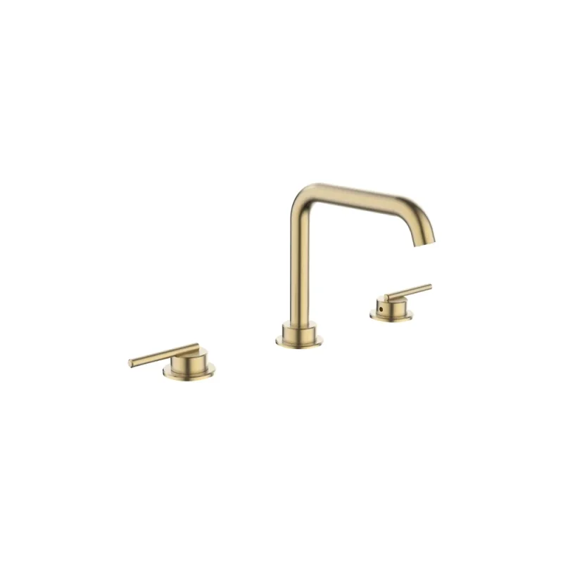 Crosswater 3ONE6 Lever Basin 3 Hole Set Deck Mounted Stainless Brushed Brass Effect product image - Image 3