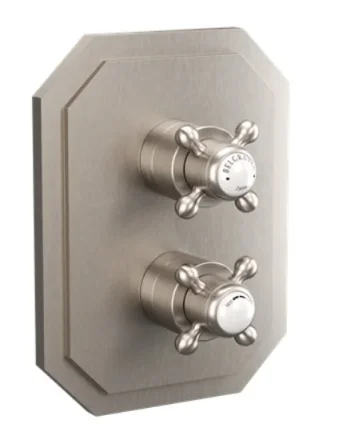 Crosswater Belgravia Crosshead Crossbox 2D Trimset Brushed Nickel detail view - Image 2