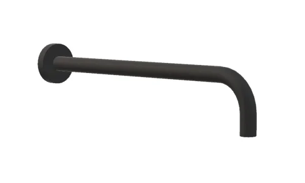 Ava Wall Mounted Round 400mm Shower Arm - Brushed Black detail view - Image 2