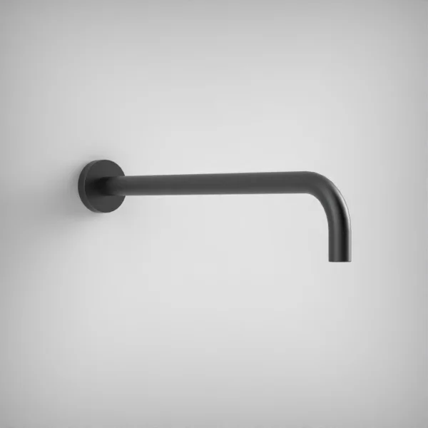 Ava Wall Mounted Round 400mm Shower Arm - Brushed Black
