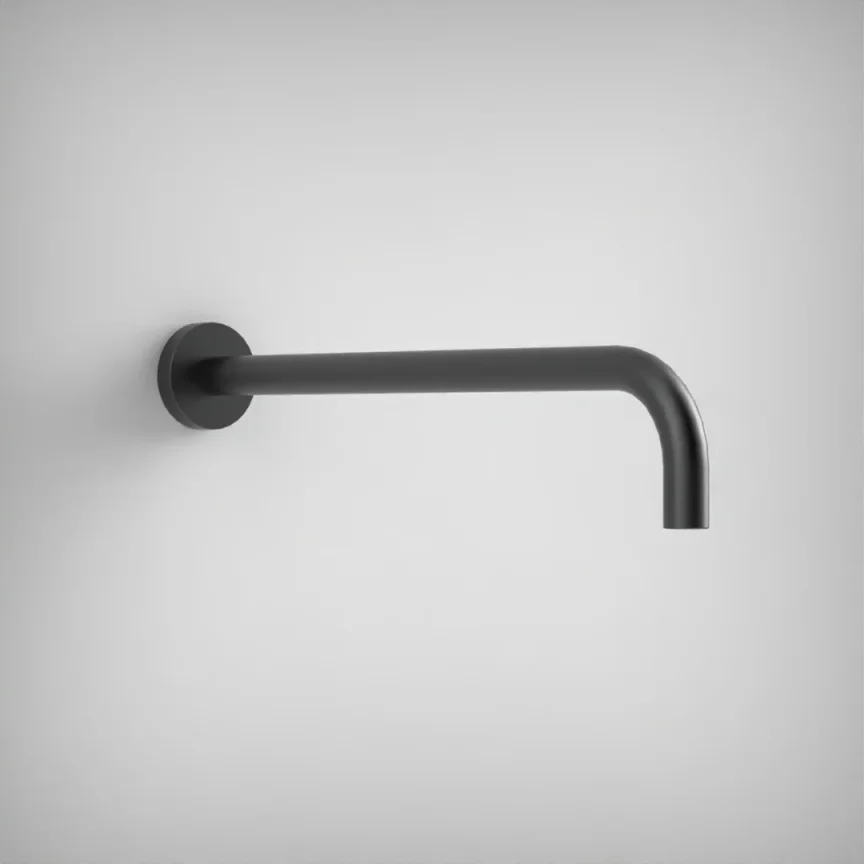 Ava Wall Mounted Round 400mm Shower Arm - Brushed Black product image - Image 1