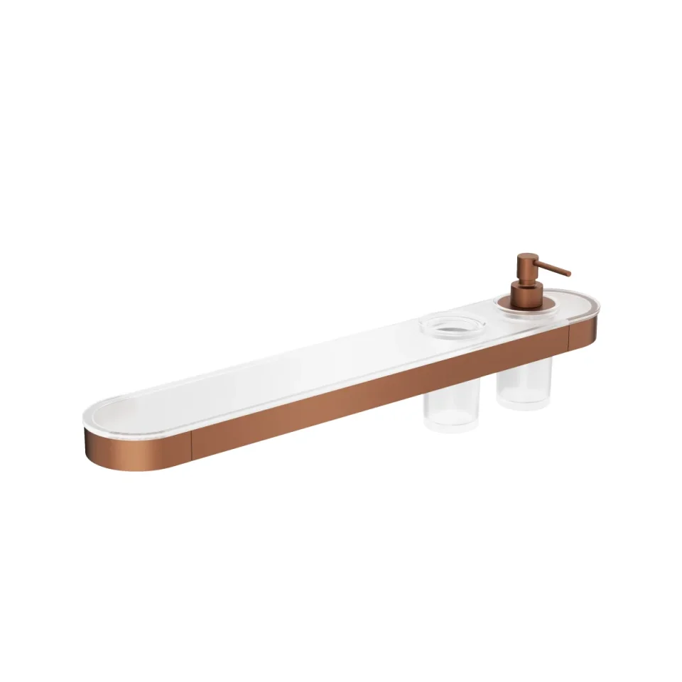 Crosswater Velo Tray Soap Dispenser & Tumbler Holder Brushed Bronze product image - Image 3