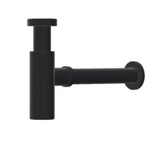Ava Contemporary Round Bottle Trap - Brushed Black detail view - Image 2