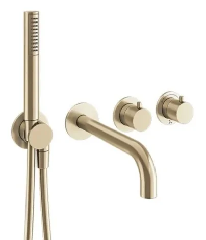 Crosswater Module Mpro 2 Control Trimset With Bath Spout & Handshower Brushed Brass detail view - Image 2