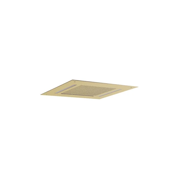 Crosswater Tranquil Recessed Shower Head with Waterfall & Chromotherapy 500mm Brushed Brass