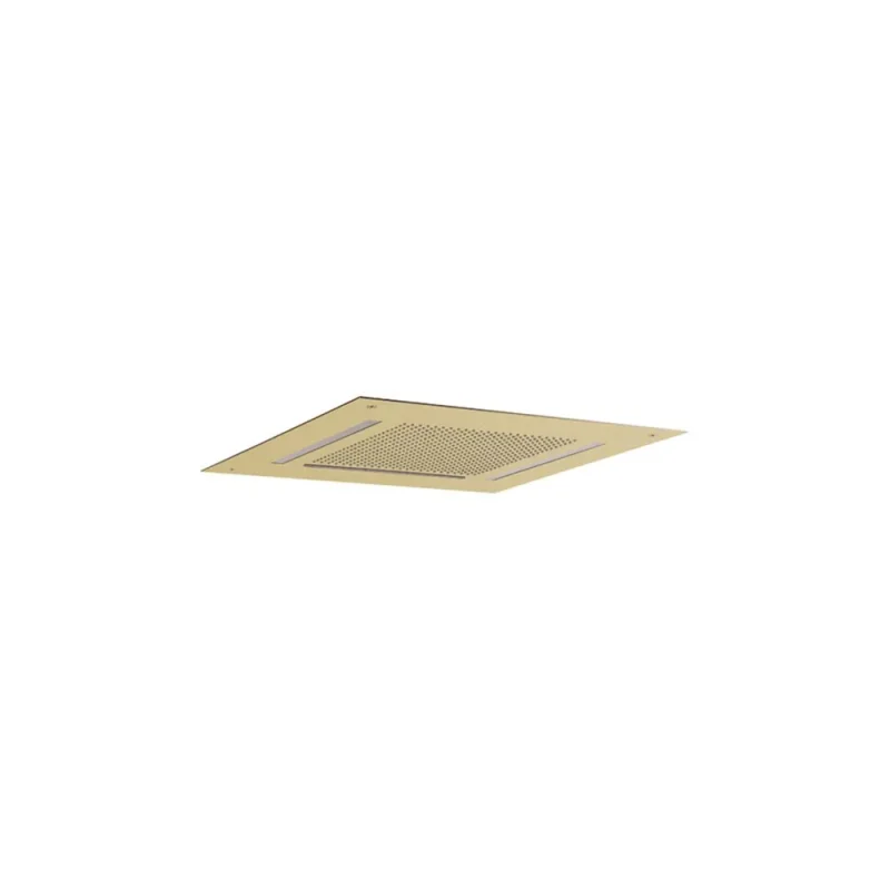 Crosswater Tranquil Recessed Shower Head with Waterfall & Chromotherapy 500mm Brushed Brass product image - Image 3
