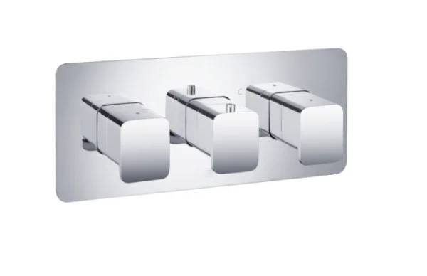 Just Taps Hix Thermo Conc Valve 3 Handle 3 Option Horizontal Chrome